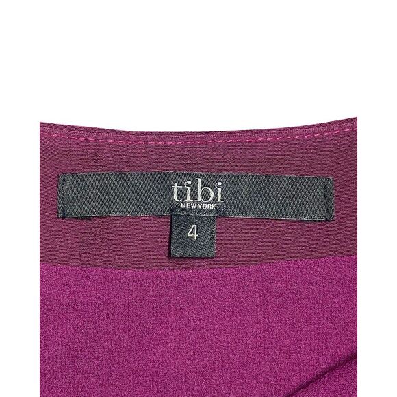 Tibi V-neck Slip Top in Purple Silk - Picture 4 of 5